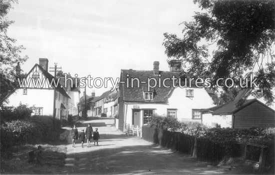 Looking up the High Street, Stebbing, Essex. c.1920's